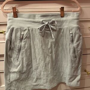 Athleta Light Gray Skirt with Drawstring and Pockets